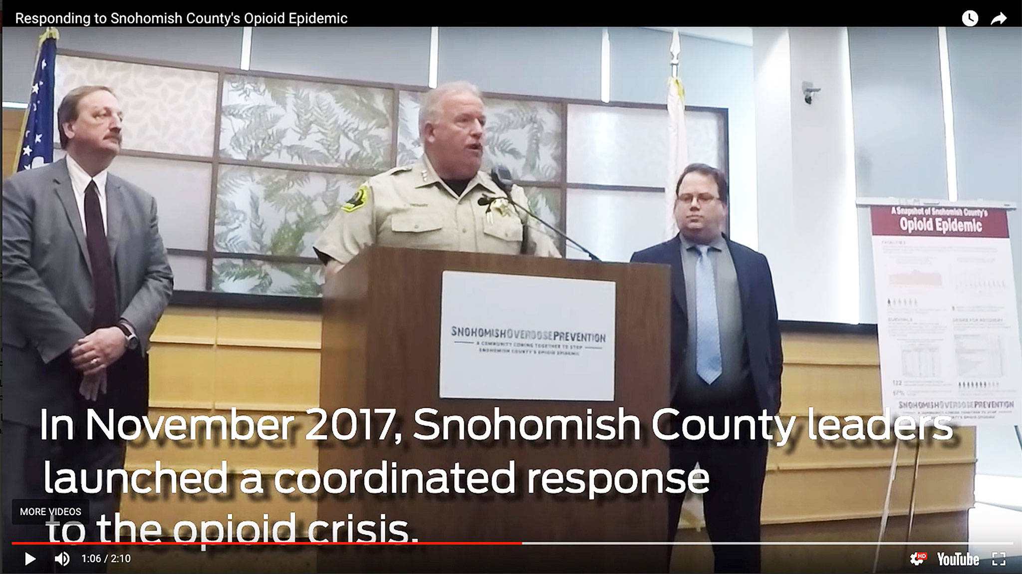 A screenshot from a video on Youtube put together by Snohomish County Sheriffs Office Director of Communications Shari Ireton. The sheriffs office is trying out new ways to clearly explain its efforts to fight the opioid crisis, in bite-sized videos on social media.