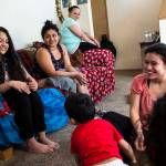 The Alvarado-Pineda family spends time together at home in Marysville on March 3. Caught under tightening immigration policies set forth by President Trump, Bernarda Pineda (top), a single mother of three, was notified by U.S. authorities Feb. 20 that she was being deported to Honduras, a country she fled from 12 years ago. (Ian Terry / The Herald)