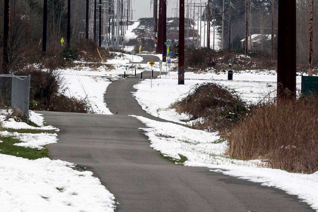 The Bayview Trail is part of the expansion and connection project through the city of Marysville. (Kevin Clark / The Herald)