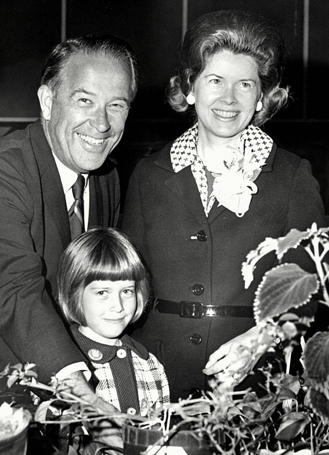 Helen Jackson (right) with her husband, Sen. Henry M. Scoop Jackson, and Anna Marie Jackson in May 1971. (Herald file)