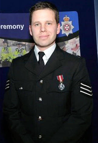 Detective Sergeant Nick Bailey, who came to the aid of Sergei Skripal and his daughter, is in a serious condition, though he is conscious and talking. (Wiltshire Police via AP)