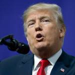 President Donald Trump speaks at a campaign rally Saturday at Atlantic Aviation in Moon Township, Pennsylvania. (AP Photo/Carolyn Kaster)