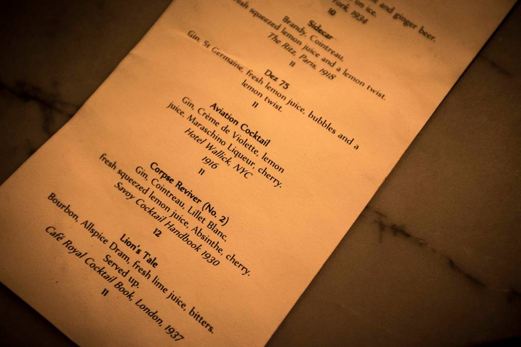 Daphnes in downtown Edmonds specializes in classic cocktails, though select beers and wines are also available. (Ian Terry / The Herald)