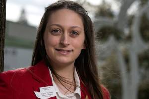 Super Kid Grace Fortney from Lake Stevens High School is very involved with family, career and Community Leaders of America. She is a statewide leader and put together an award winning PSA about seatbelt safety. (Kevin Clark / The Daily Herald)