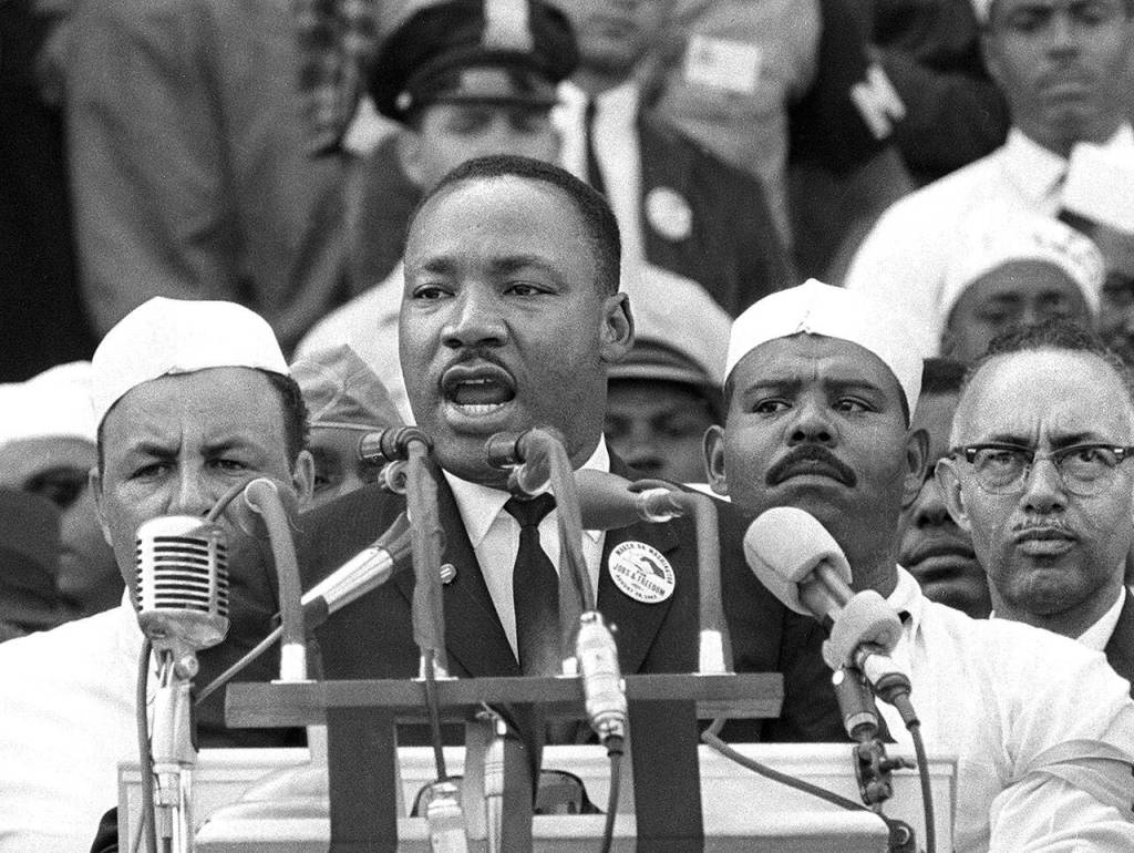 Dr. Martin Luther King Jr. delivers his I Have a Dream speech in Washington, D.C., on Aug. 28, 1963. King was assassinated 50 years ago, on April 4, 1968. (Associated Press file)