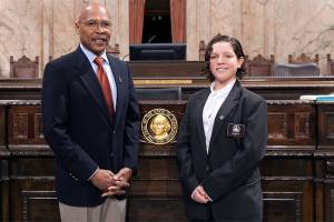 Students serve in Olympia as pages, sponsored by Lovick