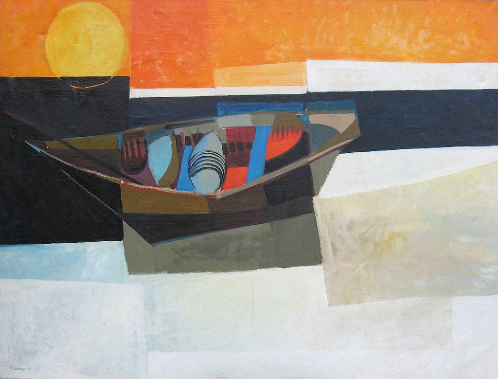 Danny Pierces work at Cascadia Art Museum includes two from the 1960s. This one is titled Umiak.