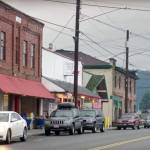 Downtown Granite Falls, in a frame from the movie Outside In.