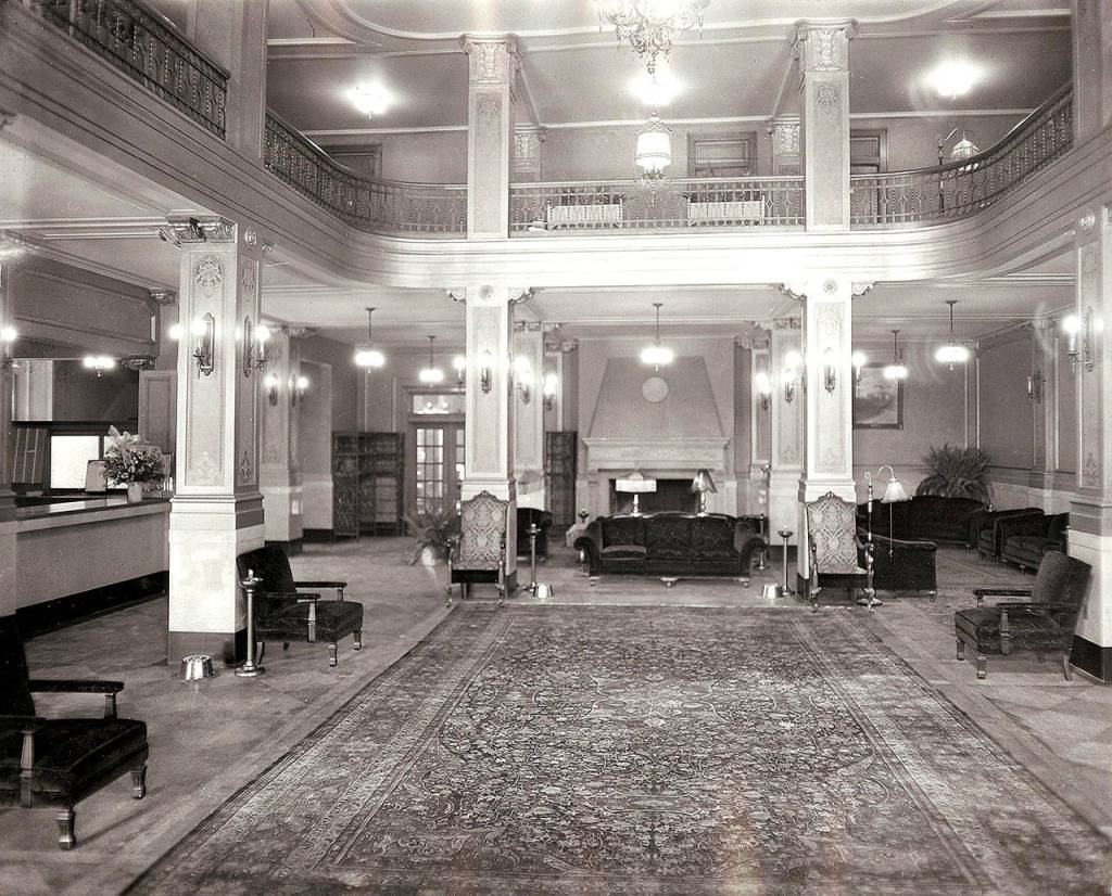 This 1925 photo shows the second Monte Cristo Hotel lobby. (Photo courtesy of Everett Public Library)
