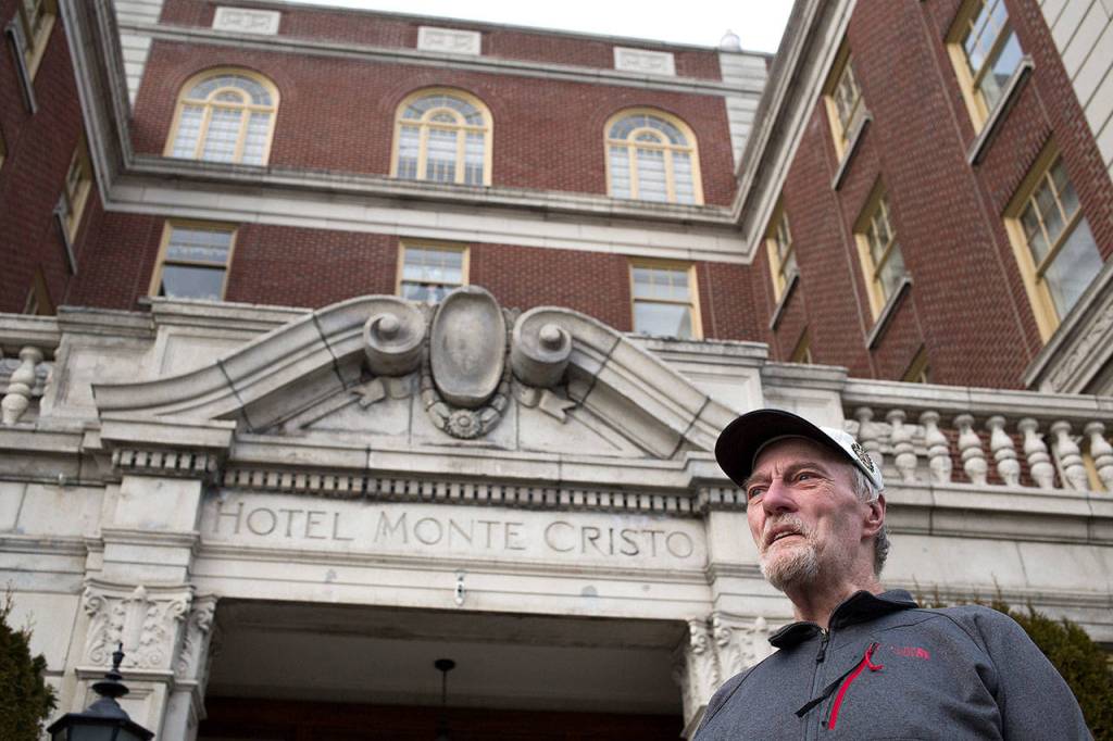 Don Torgerson once owned the Monte Cristo Building in the 1970s, for 30 days, hoping to turn it over and make a profit to help buy a crab boat. He now lives at the building. Its come full circle, he says. (Andy Bronson / The Herald)