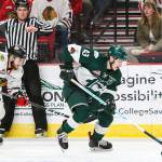 Silvertips center Connor Dewar handles the puck during Everetts 3-2 win over the Portland Winterhawks on Thursday at the Moda Center in Portland. The Silvertips hold a 3-1 lead in the series. (Ben Ludeman / Portland Winterhawks)