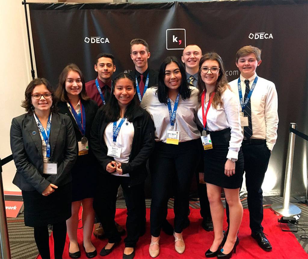 The Everett High School DECA team is sending several members to the 2018 International Career and Development Conference. (Contributed photo)