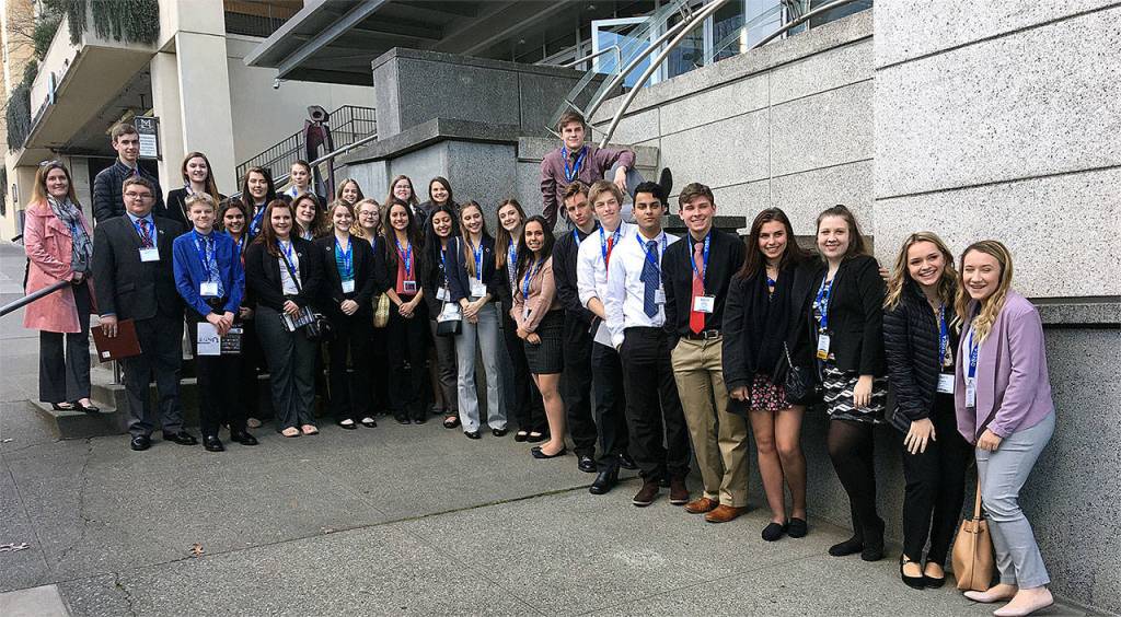 The Monroe High School DECA team. (Contributed photo)
