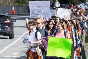 Again, students here join nationwide protests over shootings