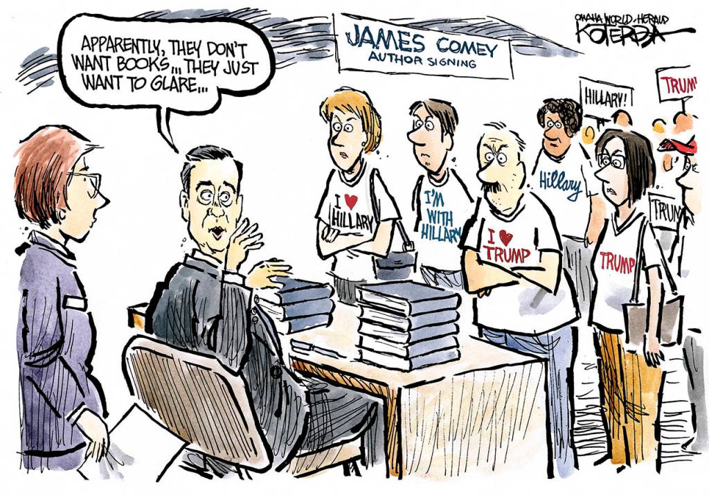 Editorial cartoons for Friday, April 20