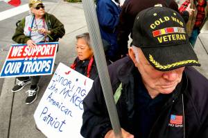 Everett’s corner veteran flag-wavers honor one of their own
