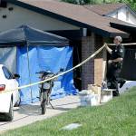 A Sacramento County sheriffs deputy at the home of Joseph James DeAngelo, who was arrested on suspicion of multiple violent crimes in the 1970s and 1980s. (AP Photo/Rich Pedroncelli)