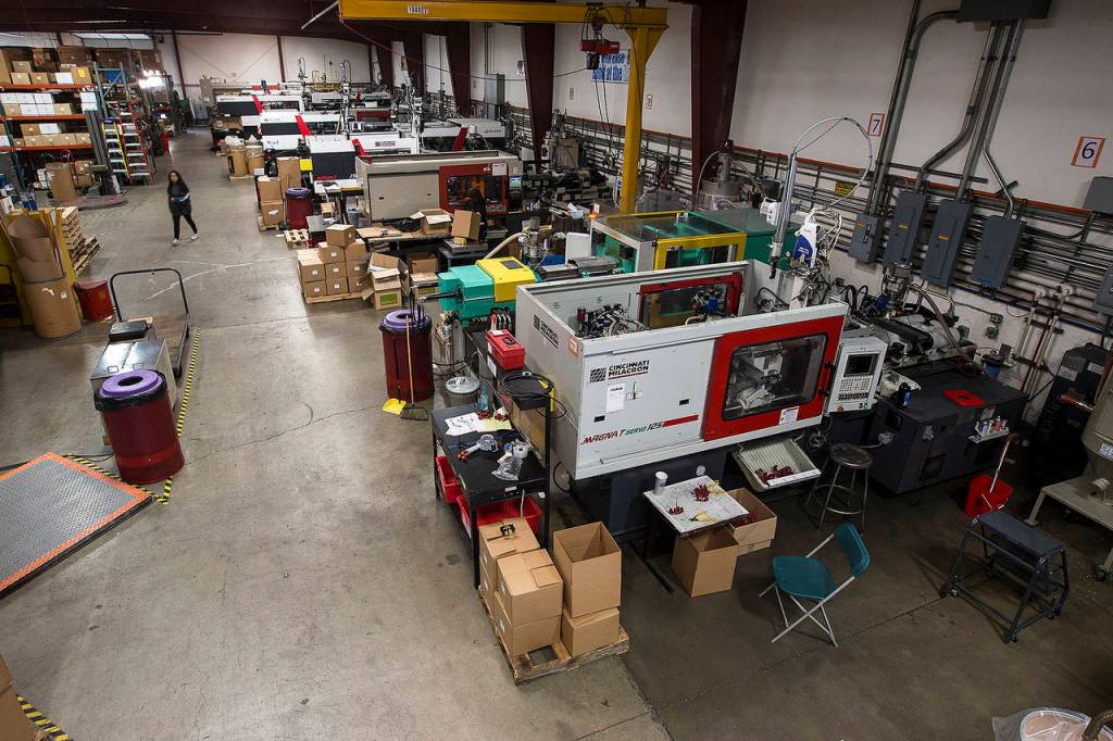 The Sea-Lect Plastics manufacturing facility in Everett. (Ian Terry / The Herald)