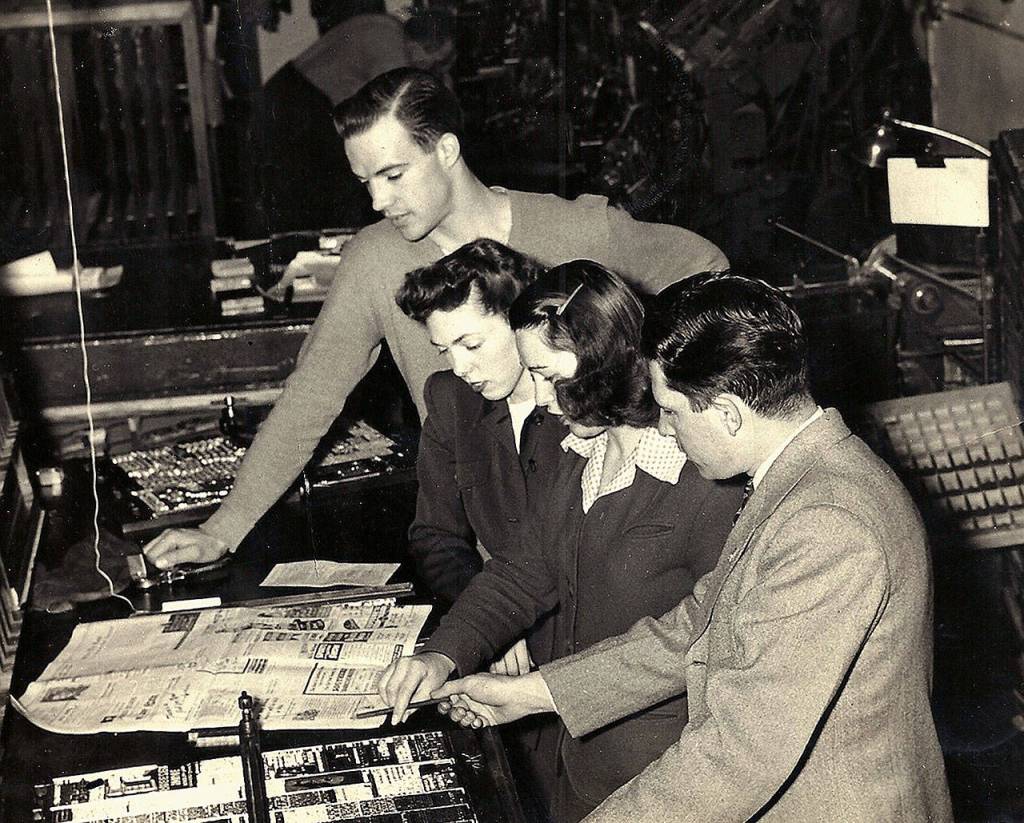 Bill Bates (top), longtime editor and publisher of the Snohomish Tribune, while at the UW Daily, where he was summer editor in 1946 and 1947. (Bates family photo)
