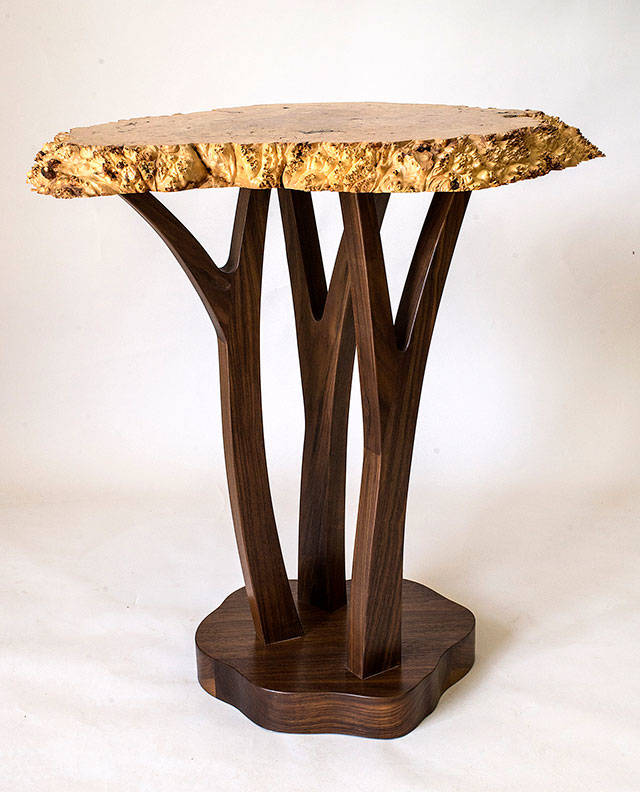Entry table by woodworker Russ Riddle. (Andy Bronson / The Herald)