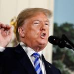 President Donald Trump delivers a statement on the Iran nuclear deal from the Diplomatic Reception Room of the White House on Tuesday in Washington. (AP Photo/Evan Vucci)