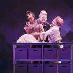 Lauren Du Pree (Lachesis), Jessica Skerritt (Atropos) and Sara Porkalob (Clotho) are The Fates of Greek mythology in Village Theatres production of String. The new musical is showing at the Everett Performing Arts Center through May 20. (Mark Kitaoka)