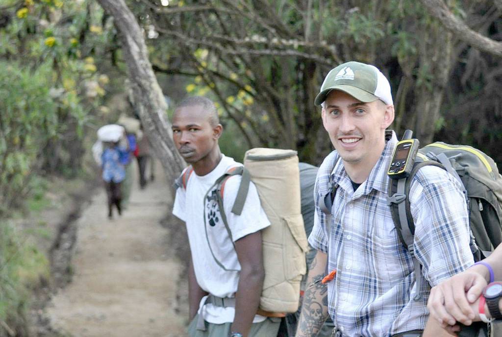 Kyle Bingham on the trail to the summit of Mount Kilimanjaro in Tanzania. (Contributed photo)