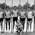 The 1936 University of Washington crew team which went on to win the gold medal at the Berlin Olympics. Joe Rantz is second from the left. (Courtesy of Jen Huffman)