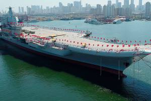 China’s first home-built aircraft carrier begins sea trials
