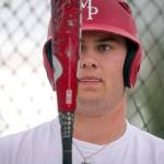 Marysville Pilchucks Colby Phelps prepares to bat during practice on May 17, 2018, at Marysville Pilchuck High School. (Kevin Clark / The Herald)