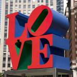 Shown is the Robert Indiana sculpture LOVE in John F. Kennedy Plaza, commonly known as Love Park, in Philadelphia. (AP Photo/Matt Rourke)