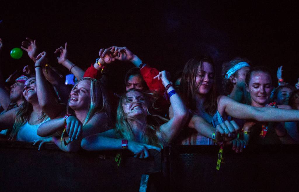 Fans dance to Big Gigantic during day two of the annual Sasquatch! Music Festival on May 27, 2017 in George. (Daniella Beccaria / For the Herald)