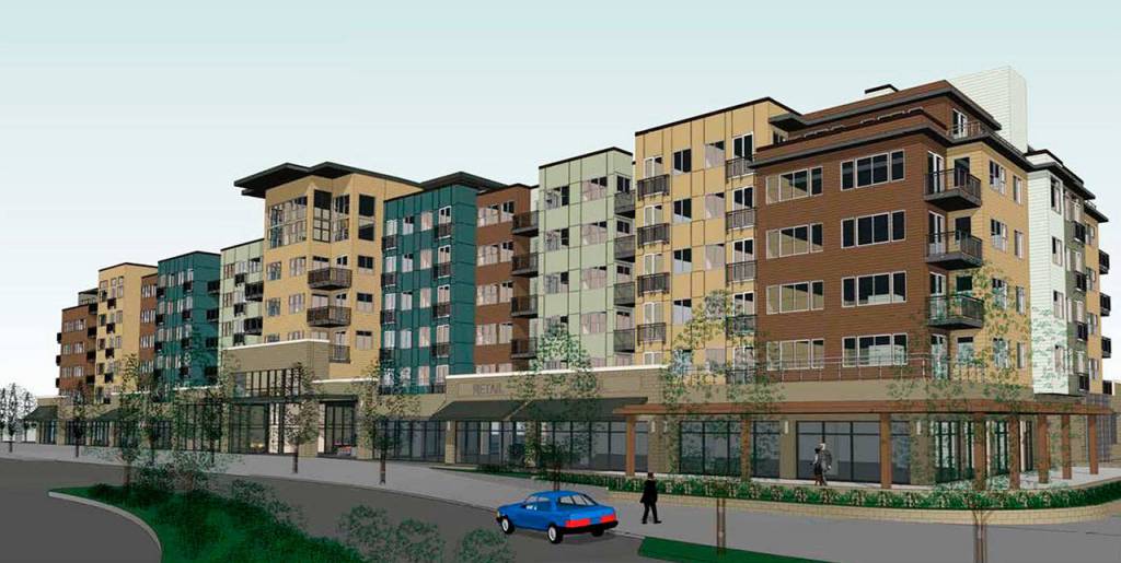 A developer is planning hundreds of apartments plus ground-floor businesses. (Veer Architecture, PLLC)