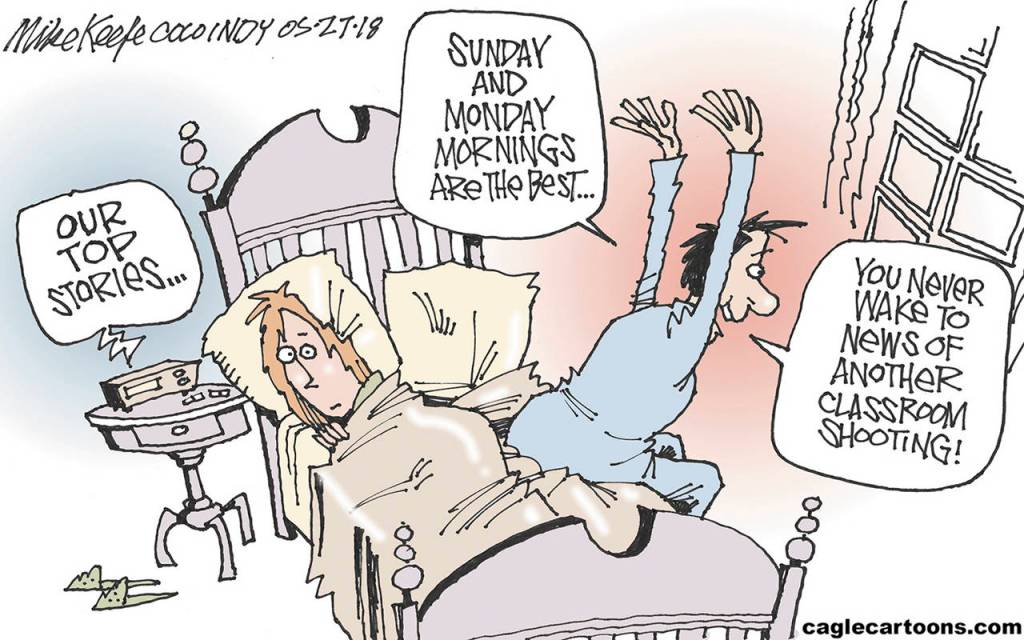 Editorial cartoons for Tuesday, May 29