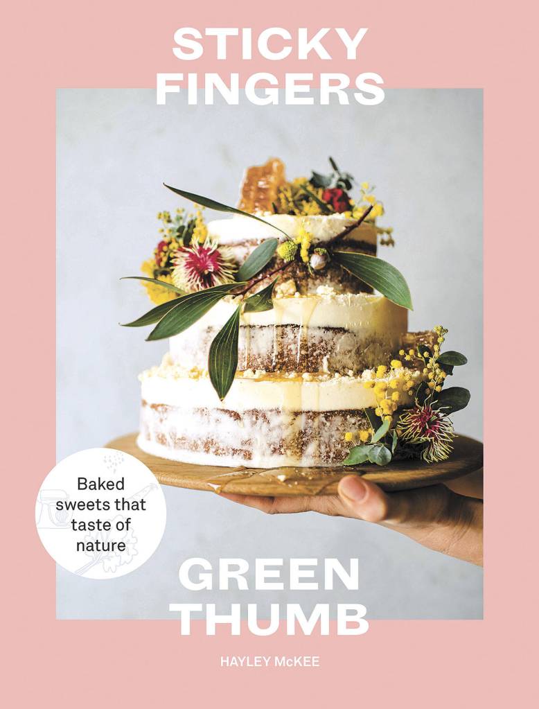 Sticky Fingers, Green Thumb by Hayley McKee celebrates the use of vegetables, edible flowers and herbs in baked desserts. (Hardie Grant)