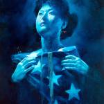 Gold Star, an oil on canvas painting by Chris Hopkins, is part of an exhibit called Americans Interned about Japanese Americans and people of Japanese descent being detained during World War II.