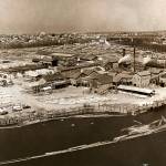 A large sawmill operation on the bank of the Snohomish River in northeast Everett