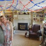 Business partners Katie Gaswint and Amy Marohn like to decorate the living room in happy, festive colors. (Steven Powell / Marysville Globe)
