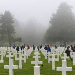 School children visit the Colleville American military cemetery, in Colleville sur Mer, western France, on Wednesday, the 74th anniversary of the D-Day landing. (AP Photo/David Vincent)