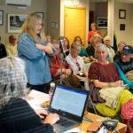 Residents speak at a Langley City Council meeting about Police Chief David Marks on May 22. (Patricia Guthrie / South Whidbey Record)
