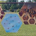 Teen art at Frances Anderson Center — indoors and outdoors