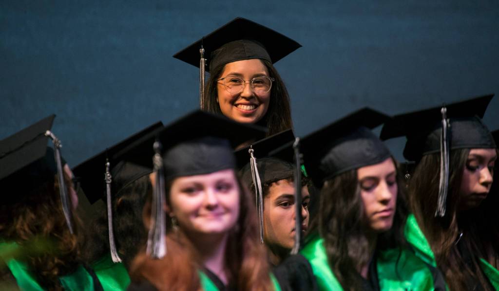 The Sequoia High School graduation ceremony was held at the Everett Civic Auditorium on Thursday. (Andy Bronson / The Herald)