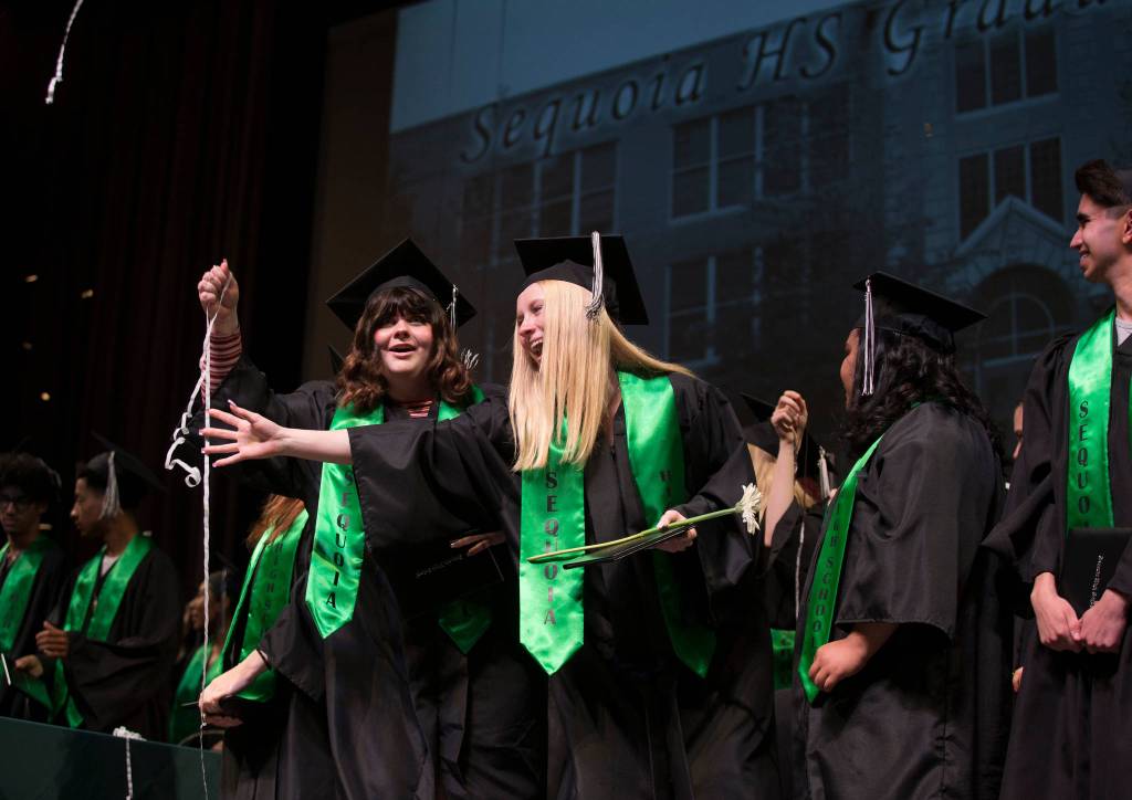 The Sequoia High School graduation ceremony was held at the Everett Civic Auditorium on Thursday. (Andy Bronson / The Herald)