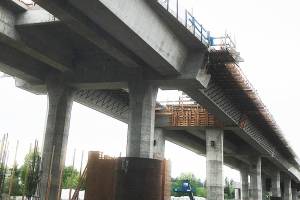Light-rail construction continues just west of Northgate Mall in Seattle. (Sue Misao / The Herald)