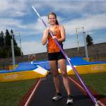 Granite Falls senior Kelsey Bassett won the pole vault event at the 2A state track and field meet last month with a jump of 12 feet, 6 inches. (Andy Bronson / The Herald)