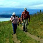 Grant Heiken and teacher Cheryl Anderton lead a local geology field trip June 6 at Ebeys Landing on central Whidbey Island with fourth- and fifth-graders from Twin City Elementary School in Stanwood. (Contributed photo)