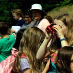 Fourth- and fifth-graders from Twin City Elementary School in Stanwood hike during a local geology field trip June 6 at Ebeys Landing on central Whidbey Island. (Contributed photo)