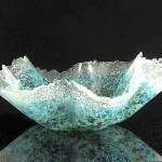 This glass bowl by Morgan Bell, Frittery in Turquoise, is part of the July show at Artworks Gallery at Greenbank Farm on Whidbey Island.