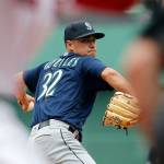 Seattle starting pitcher Marco Gonzales took the loss in Sundays game against the Boston Red Sox. (AP Photo/Winslow Townson)
