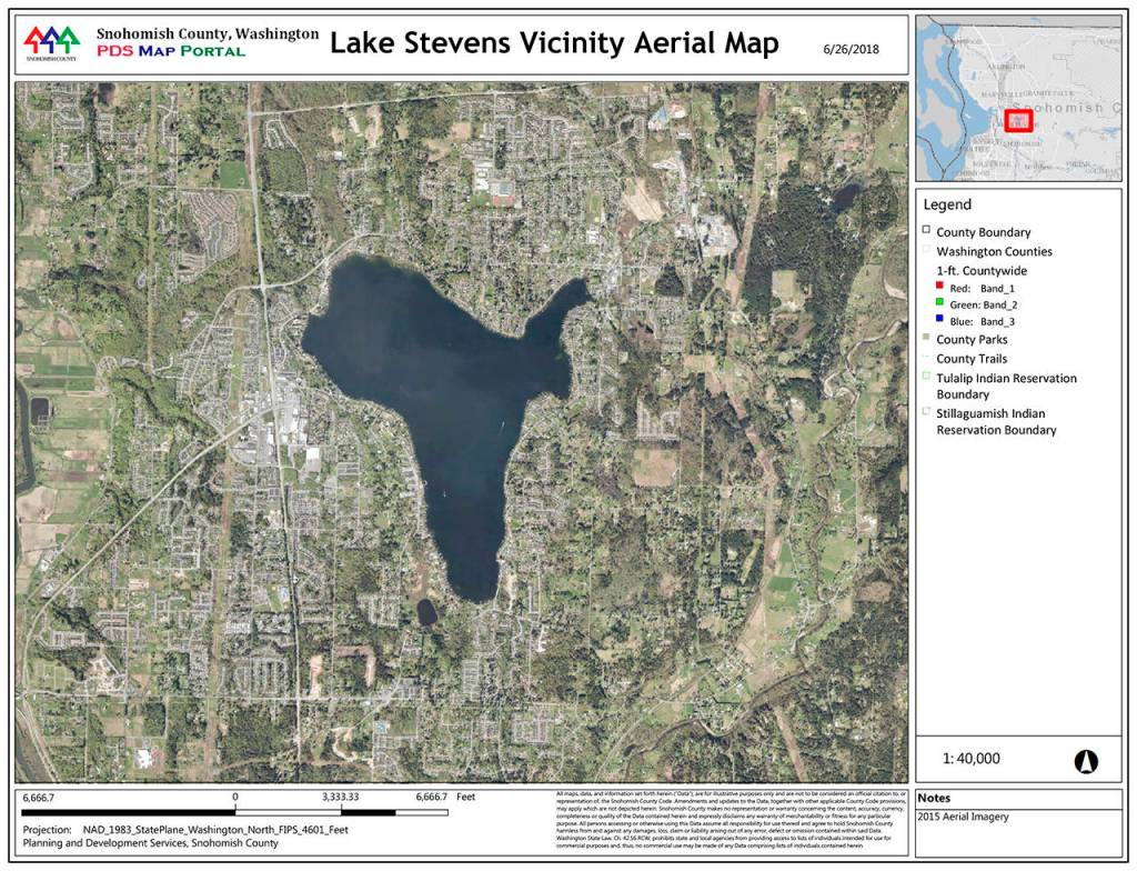 Aerial map of Lake Stevens. (Snohomish County Planning and Development Services)